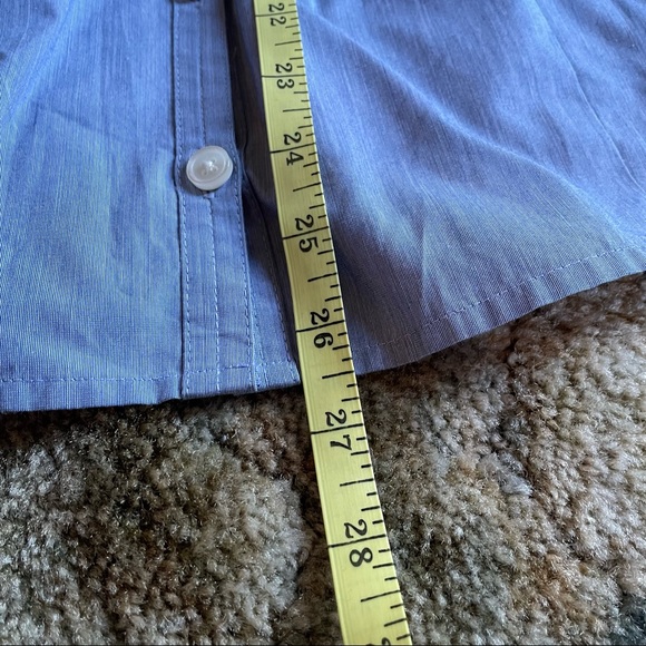 VAN HEUSEN Blue Button Down Shirt, Blue Shirt, Woven, Pleats, size XS - Picture 12 of 12